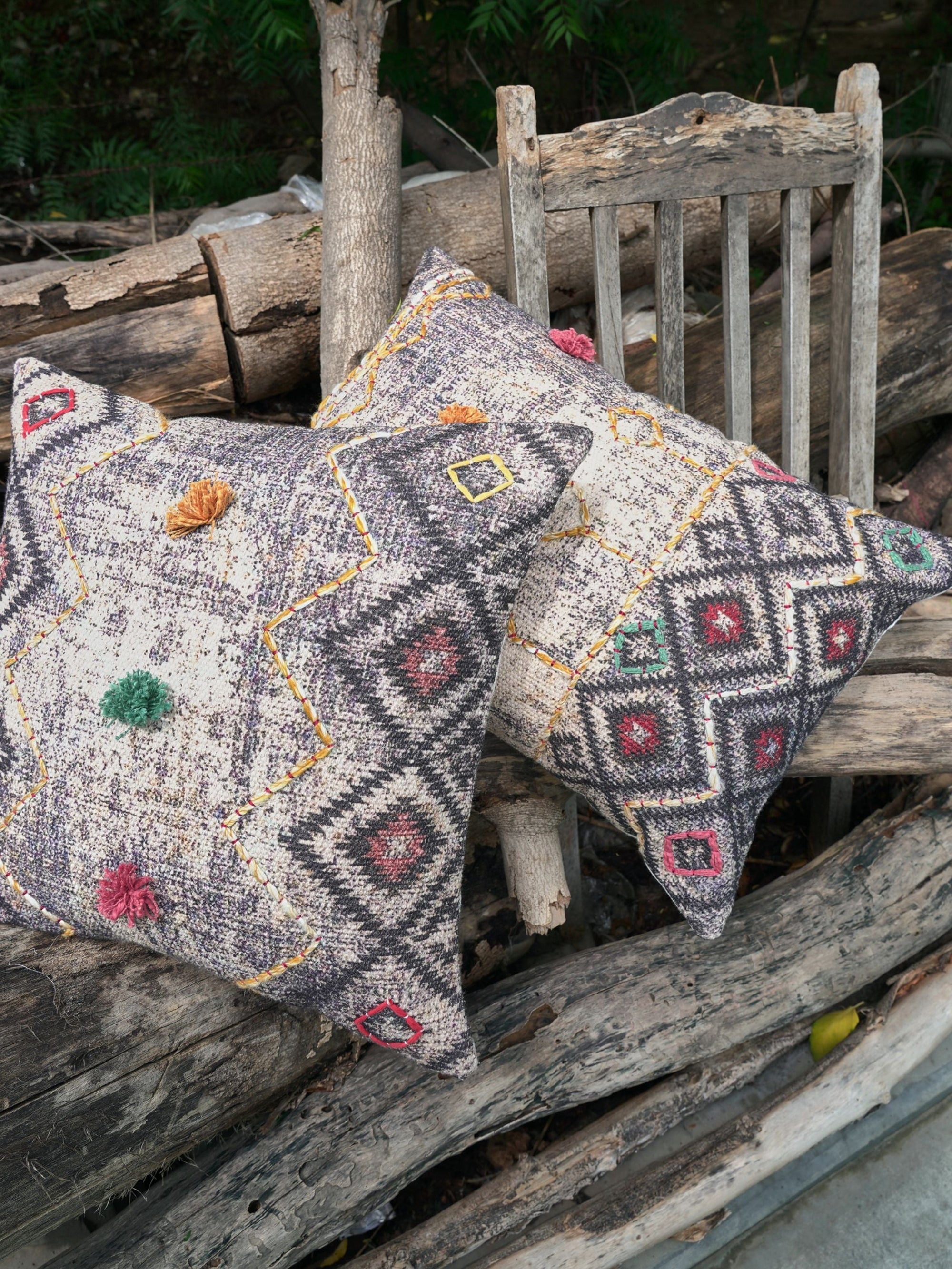 Cushion Cover - Yildiz Embroidered Cotton