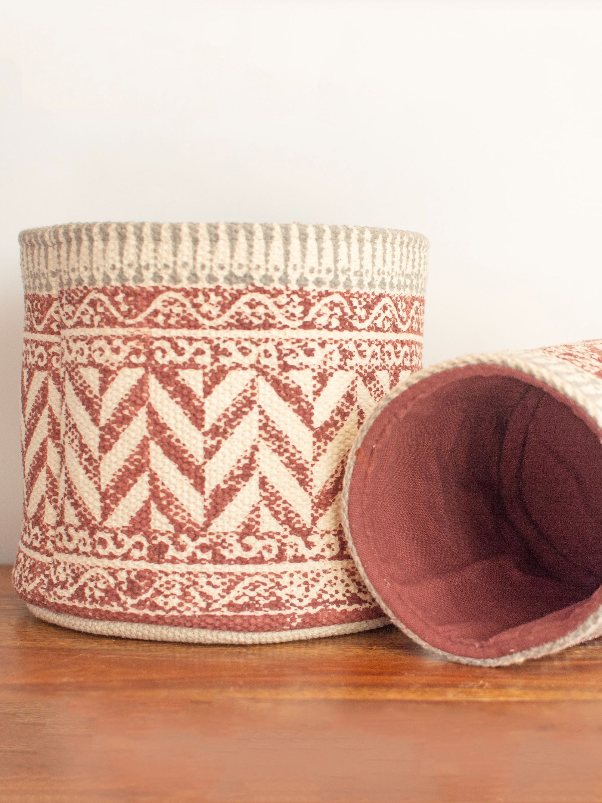 Zoya handblock printed Basket Small