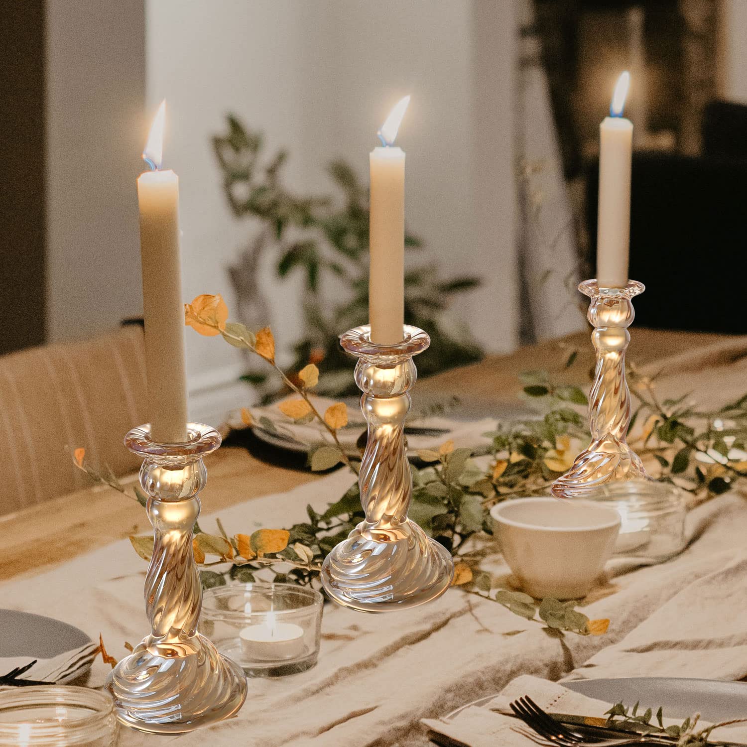 How to Decorate your Home with Vintage Glass Taper Candle Holders