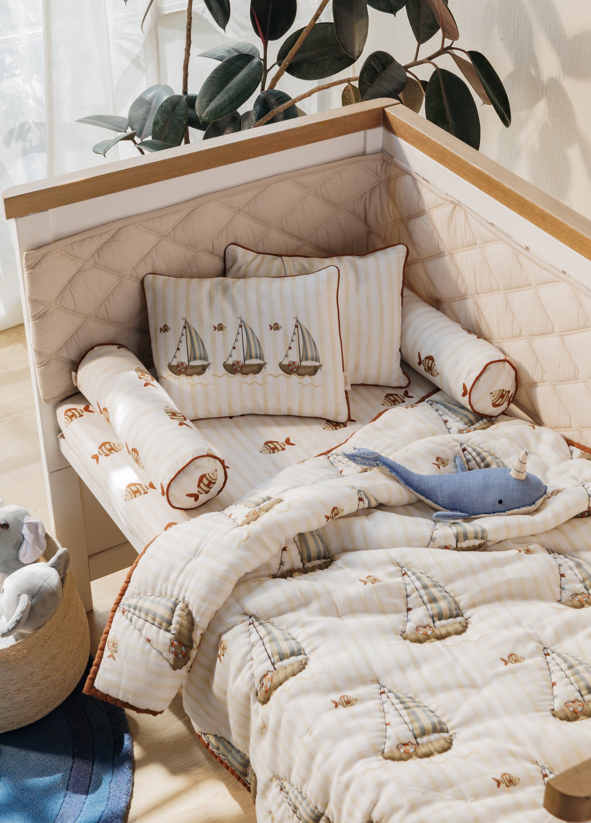 The Sea Shore  Organic Cotton Baby Quilt