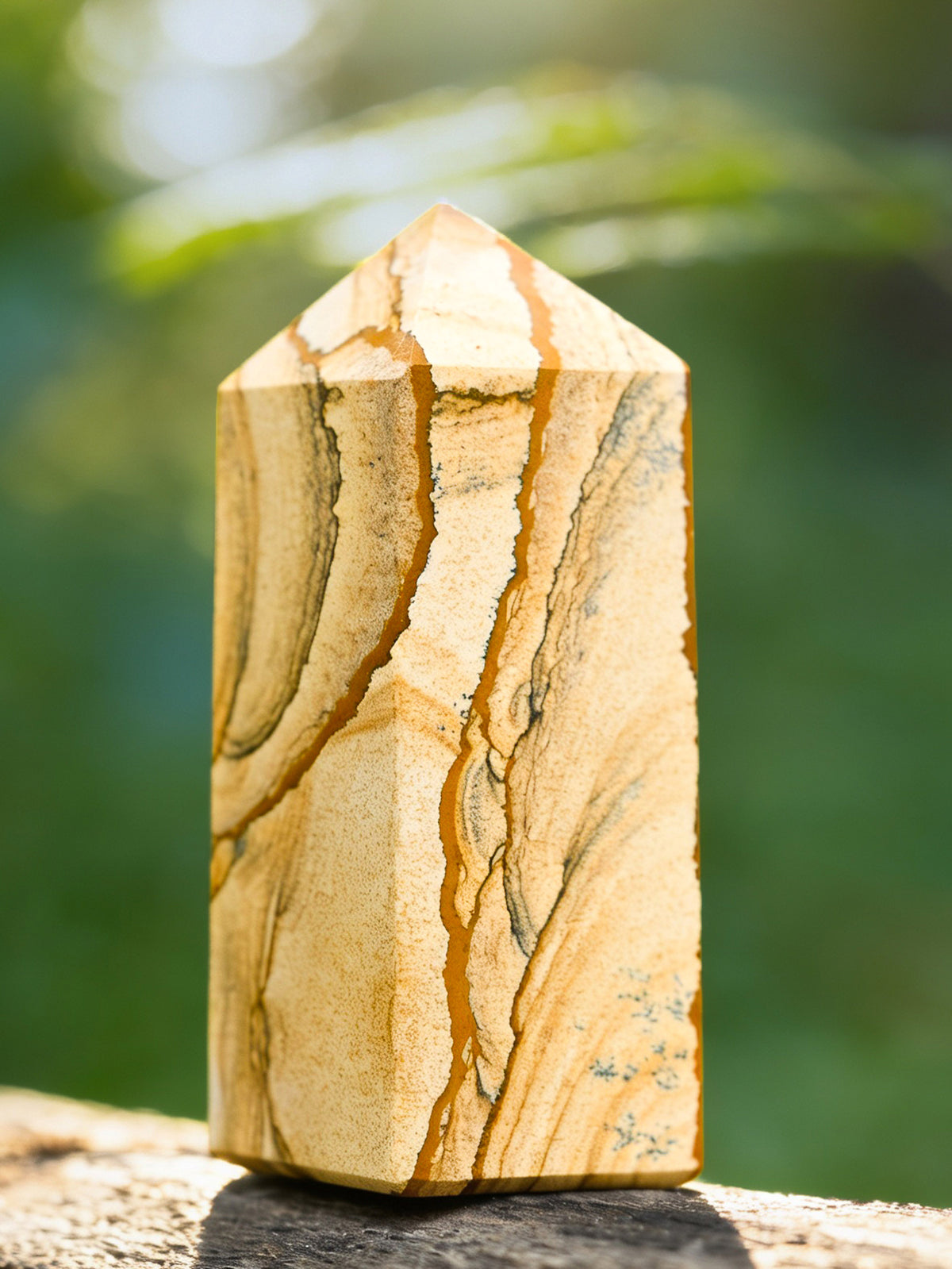 Semi-precious Gemstone - Picture Jasper Tower