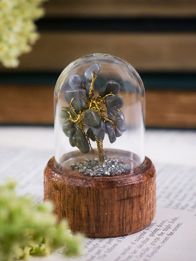 Semi-precious Gemstone - Pyrite Tree in Glass Dome