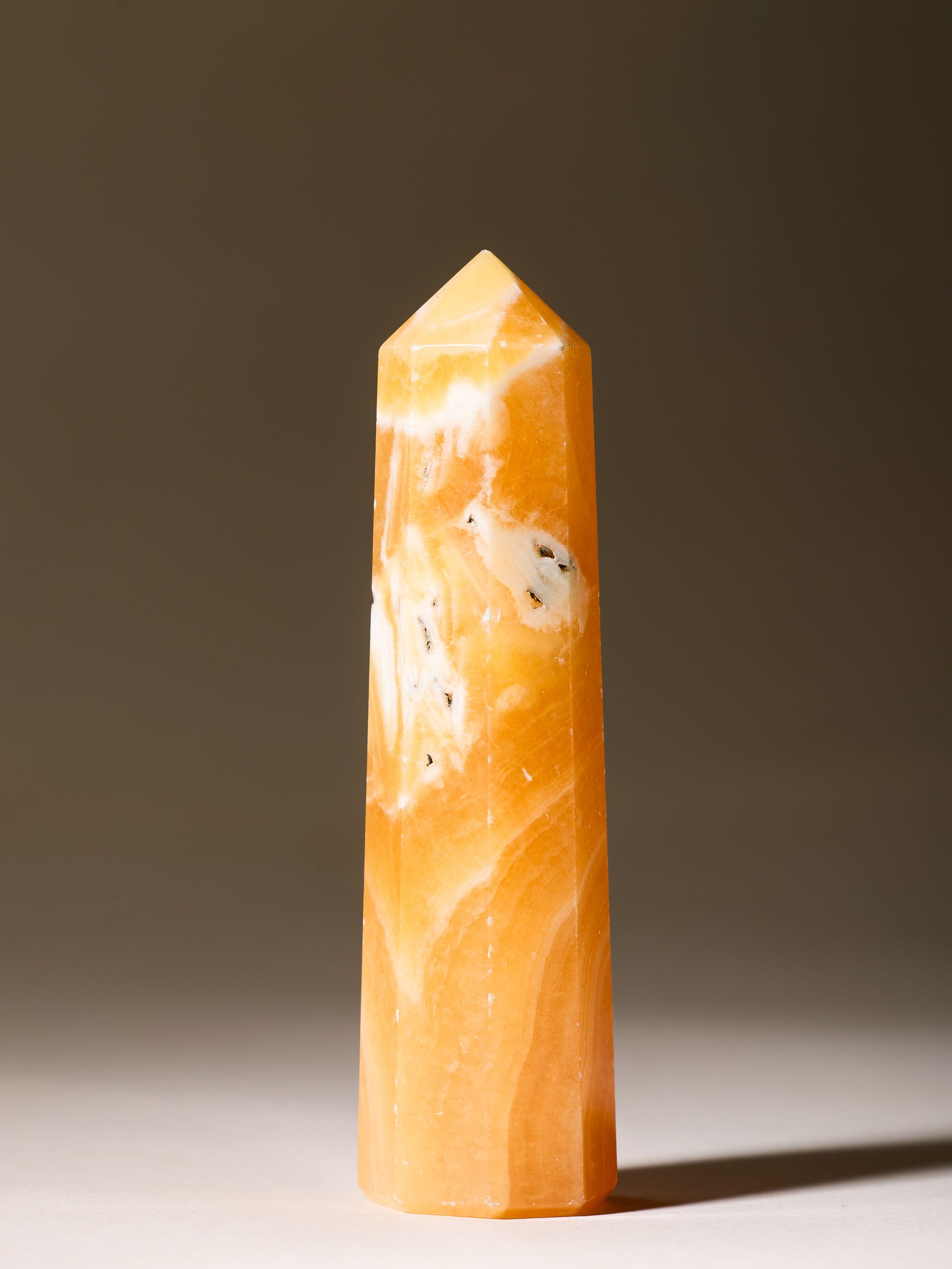 Semi-precious Stone - Orange Calcite Obelisk