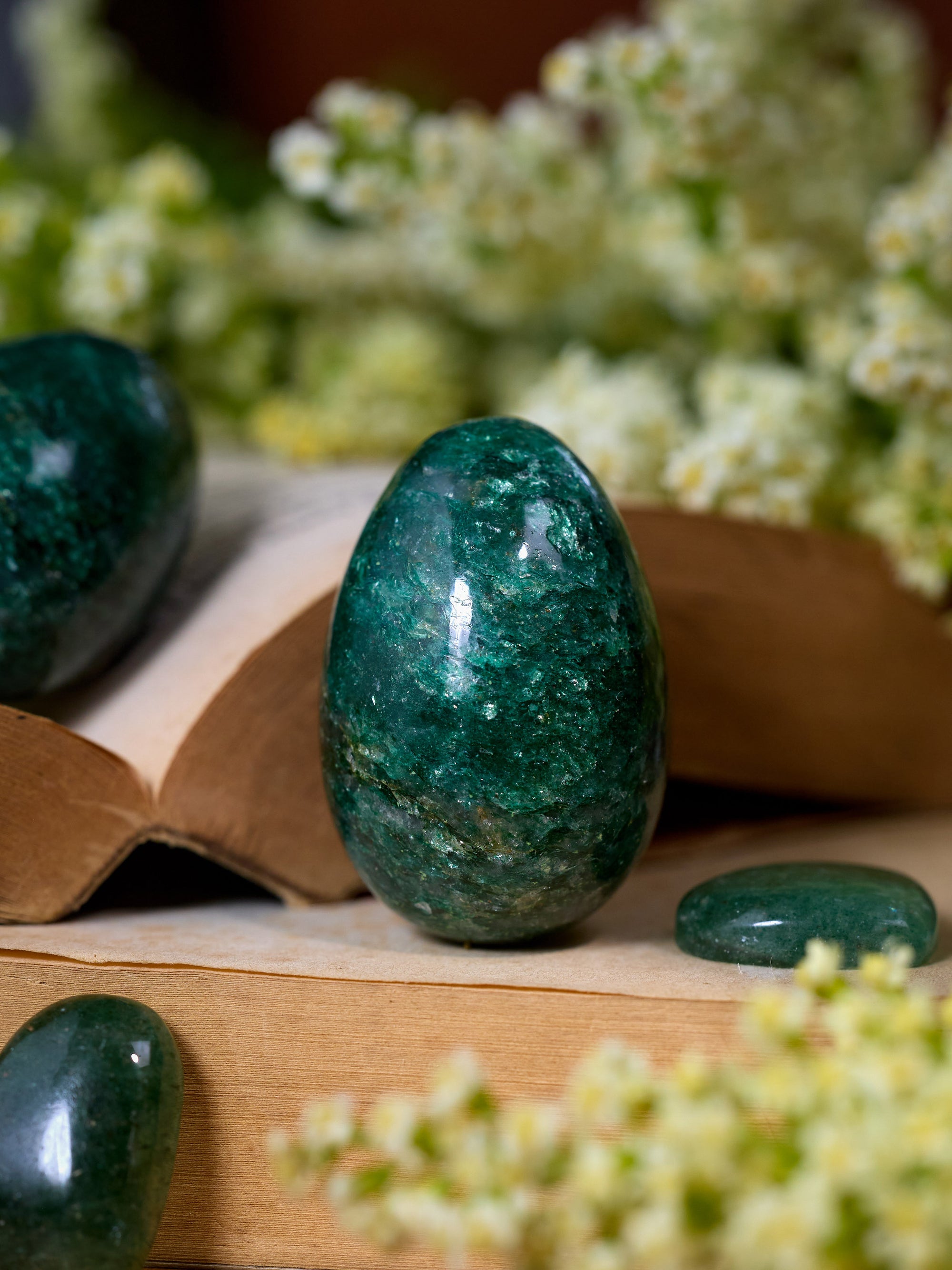 Semi-precious Stone - Moss Agate Egg