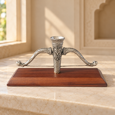 Ram Dhanush Agarbatti Stand in Pure Silver Plating