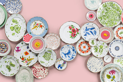 Floral Decal Dessert Plate