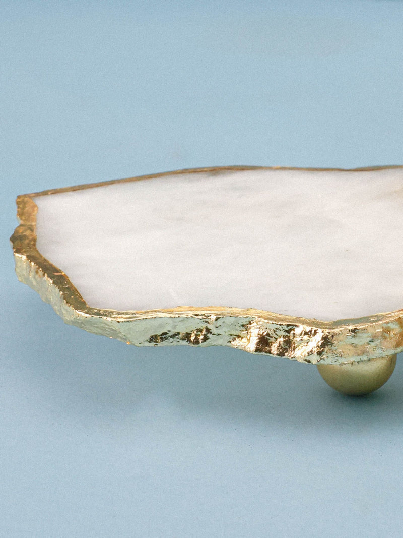 Semi Precious Candle Holder - White Quartz