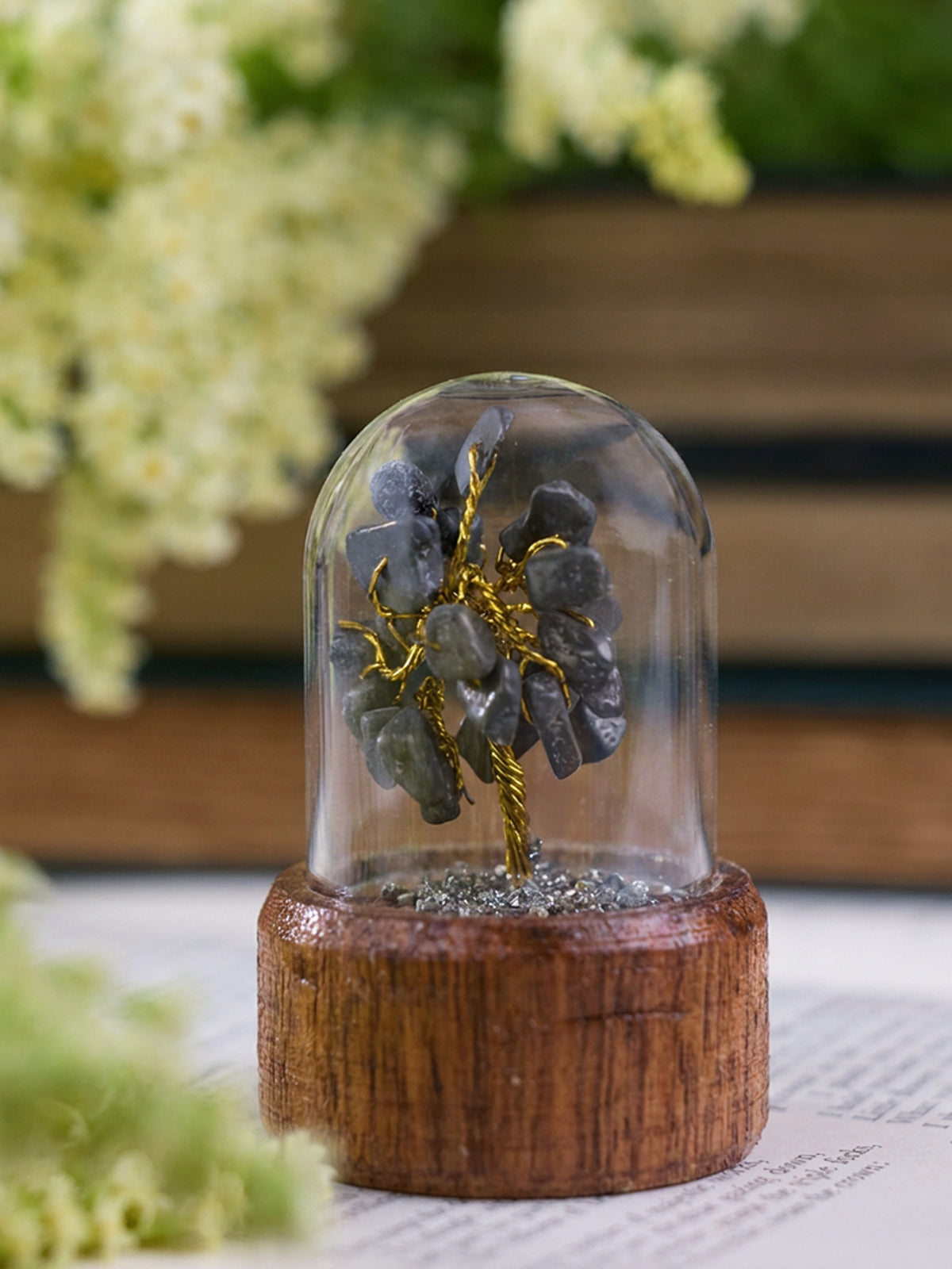 Semi-precious Gemstone - Pyrite Tree in Glass Dome