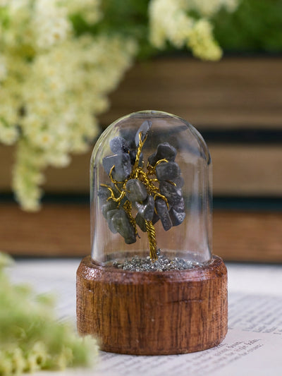 Semi-precious Gemstone - Pyrite Tree in Glass Dome