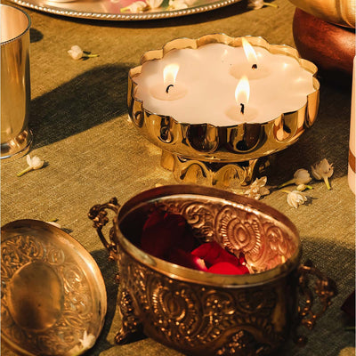 Footed Flower Candle