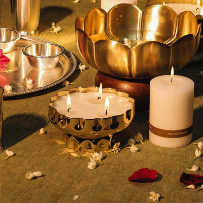 Footed Flower Candle