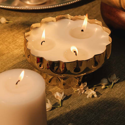 Footed Flower Candle