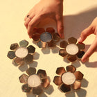 Petal Tlight holder with tlights set of 5 - Silver