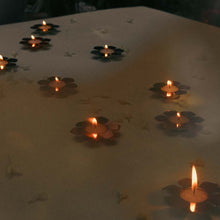 Petal Tlight holder with tlights set of 5 - Silver