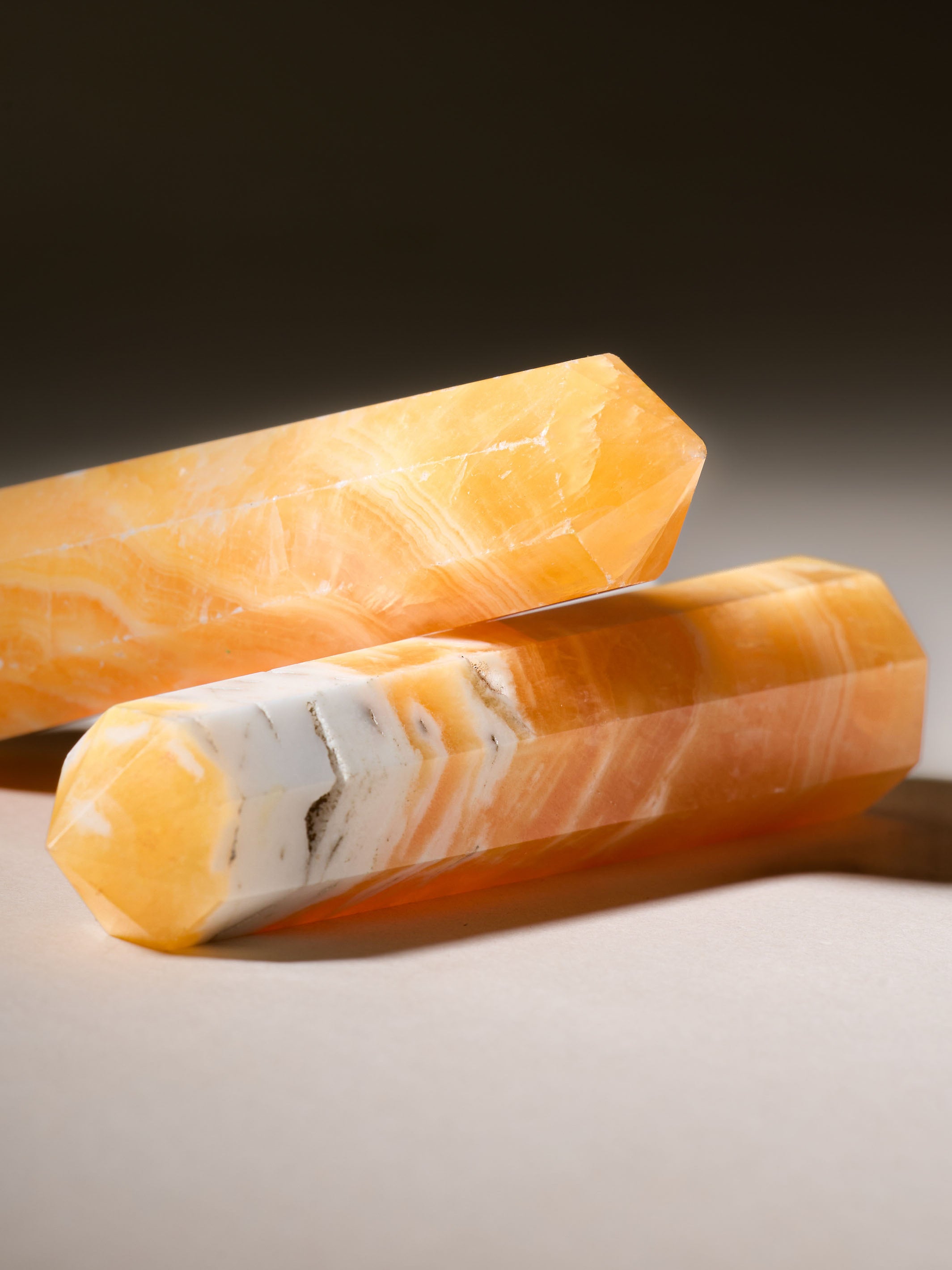 Semi-precious Stone - Orange Calcite Obelisk