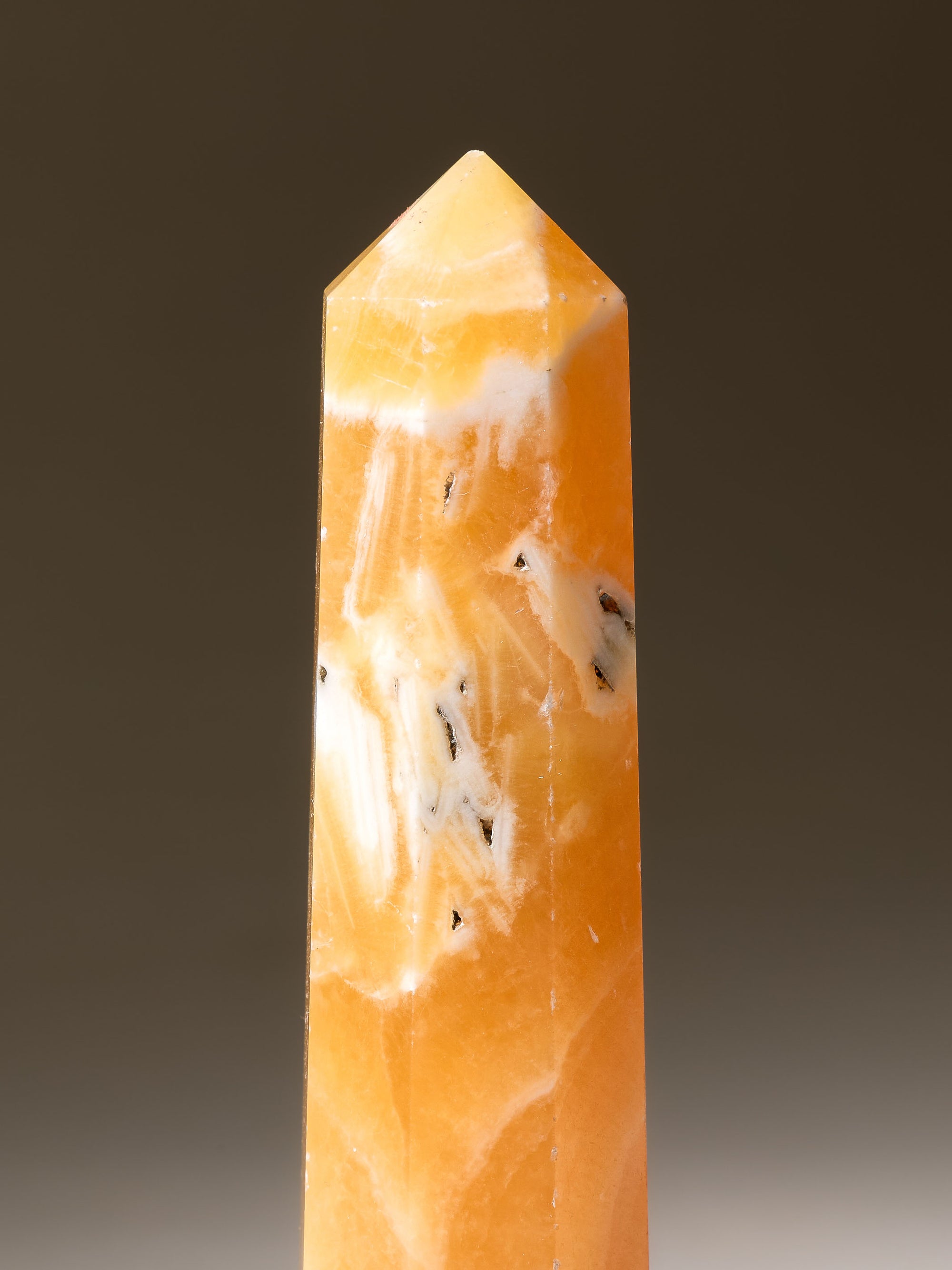 Semi-precious Stone - Orange Calcite Obelisk