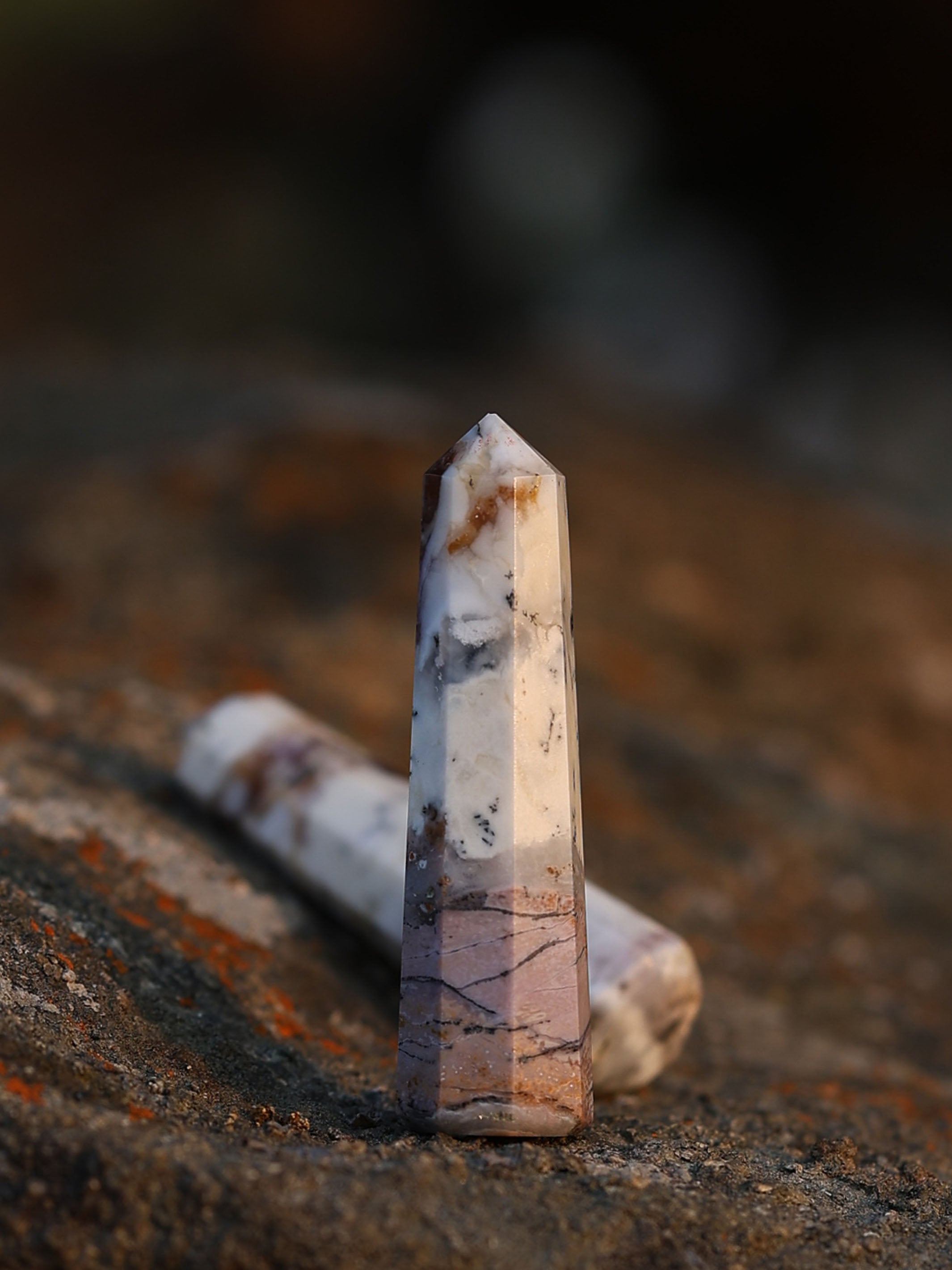 Gemstone Tower | Dendrite Opal Obelisk