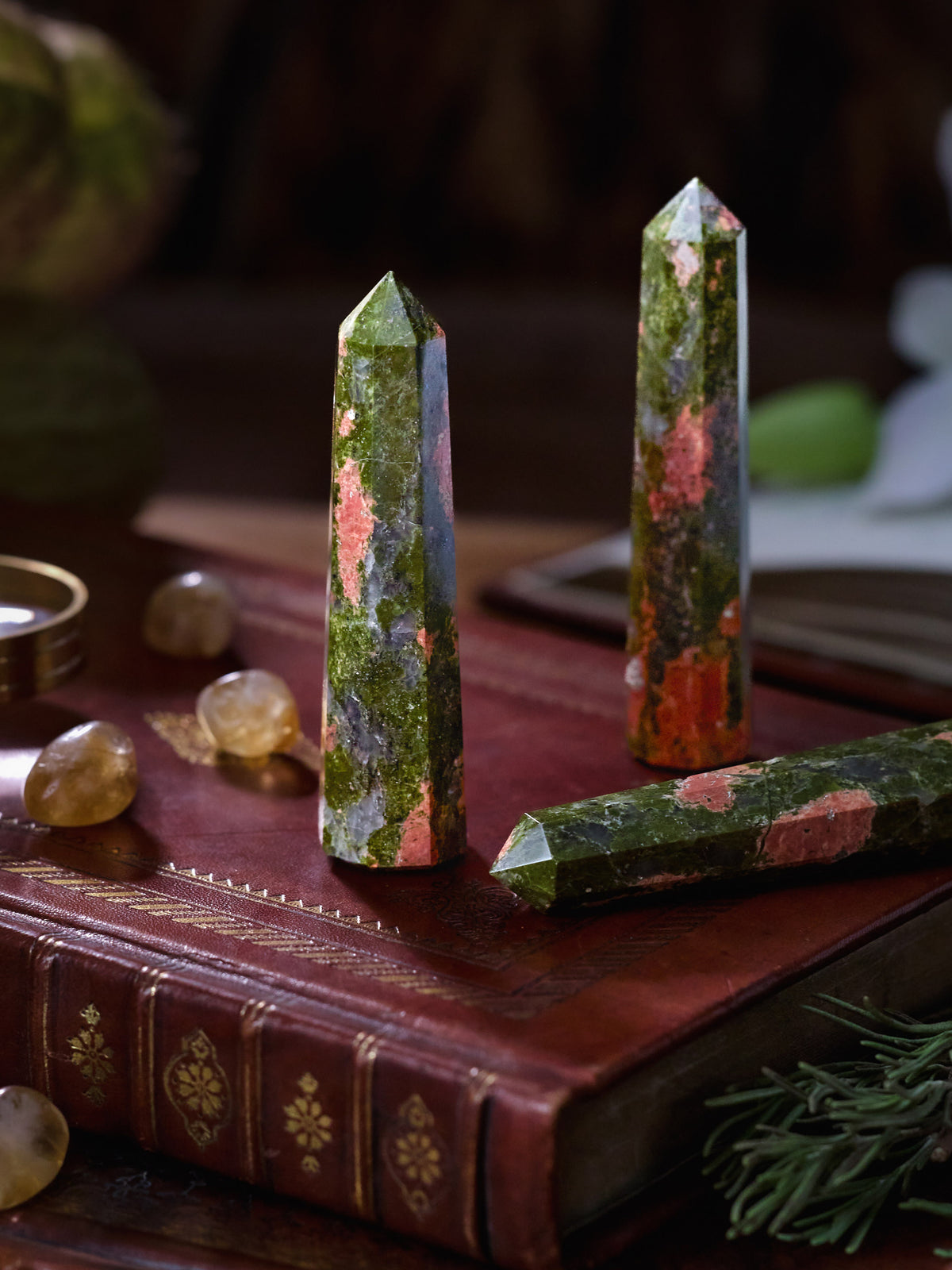 Semi-precious Gemstone - Unakite Tower