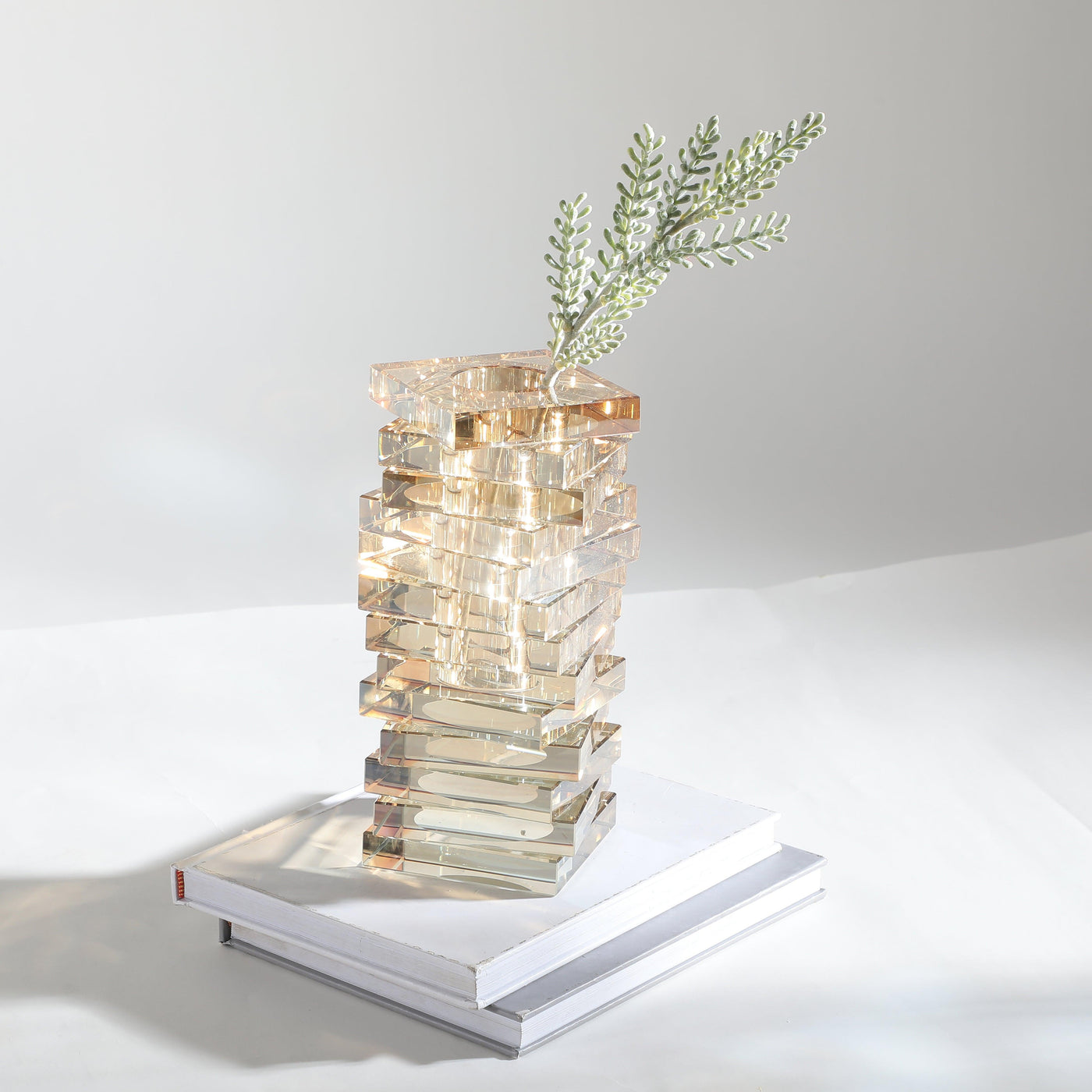 Aurora Stacks Crystal Vase