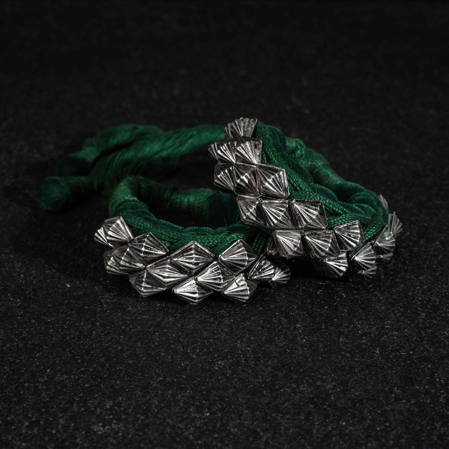 Dhari Pahuchi Silver Bracelet (pair)