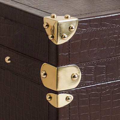 Vintage croco leather bar trunk 1920s style luxury gift - The Mage Home