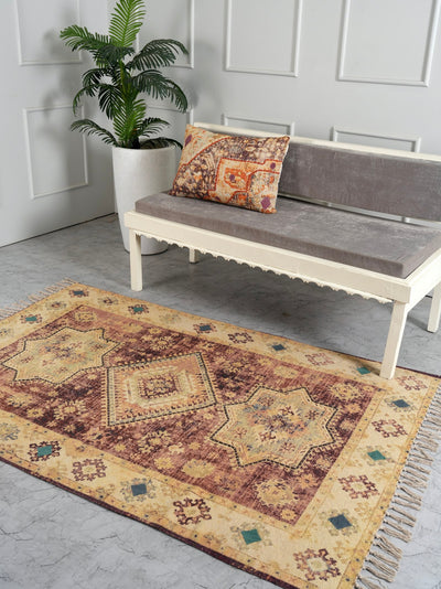 Ethereal Sands Handwoven Embroidered Rug