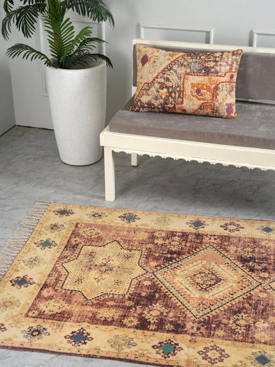 Ethereal Sands Handwoven Embroidered Rug