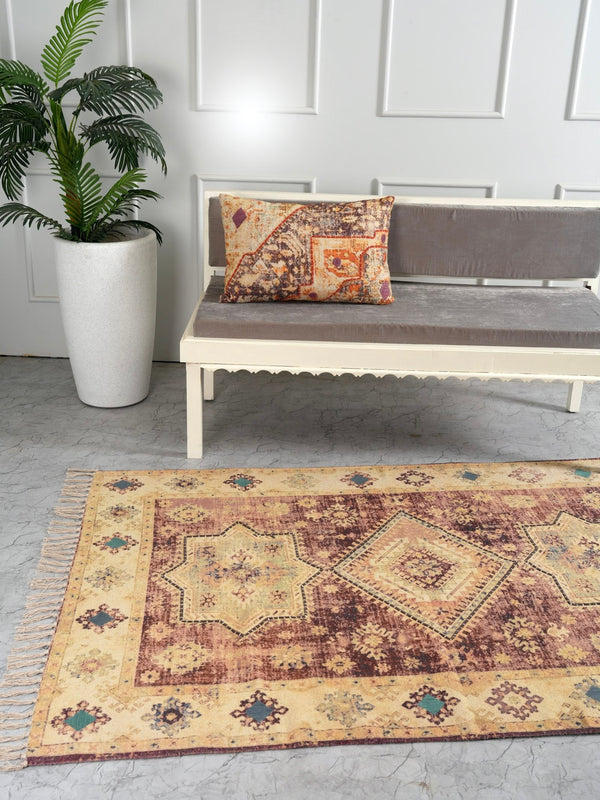 Ethereal Sands Handwoven Embroidered Rug