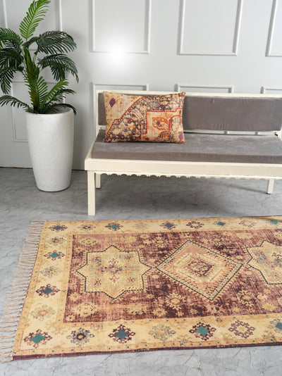 Ethereal Sands Handwoven Embroidered Rug