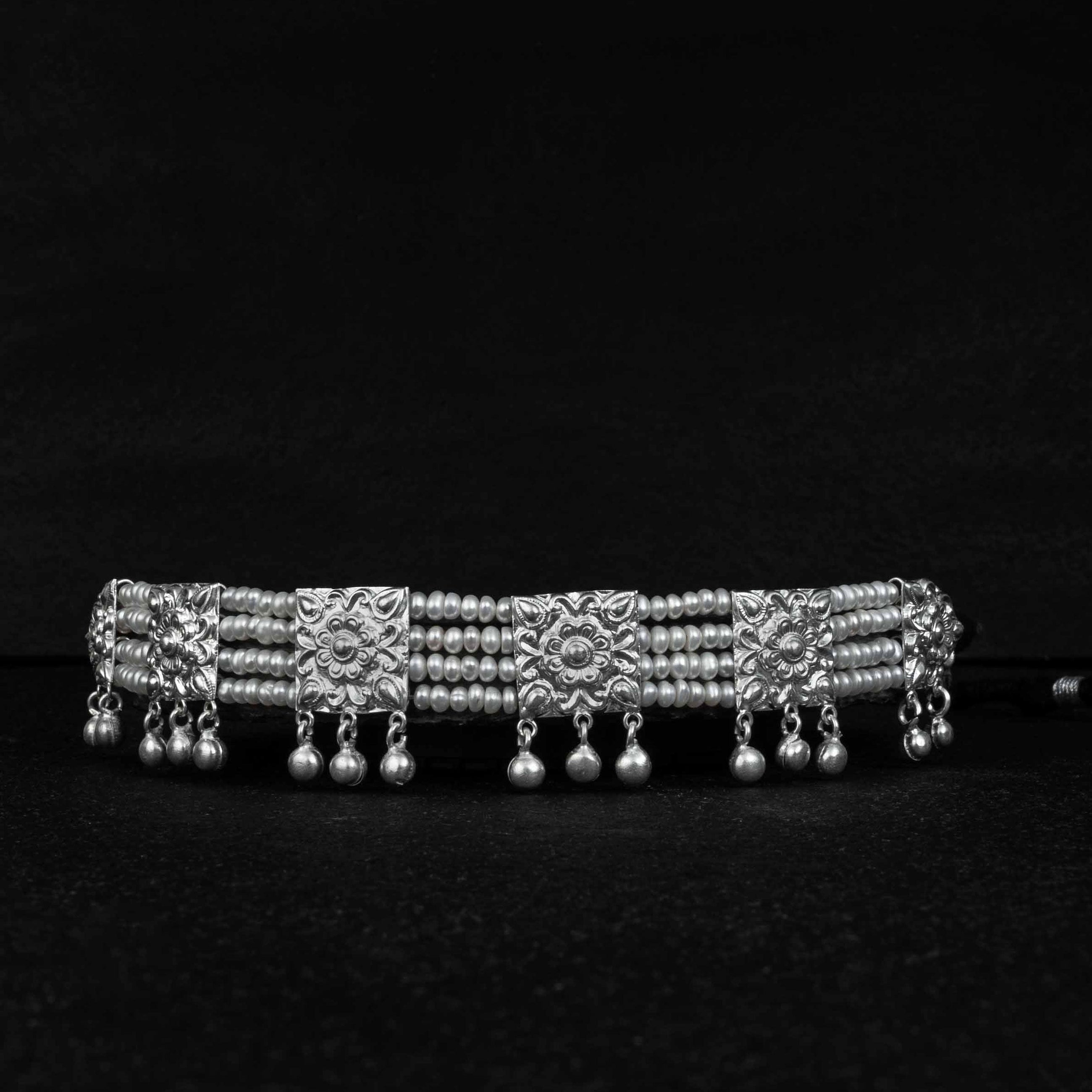 Noor Ghungru Silver Guluband
