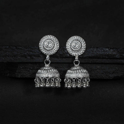 Pankhuri Silver Jhumki Earrings