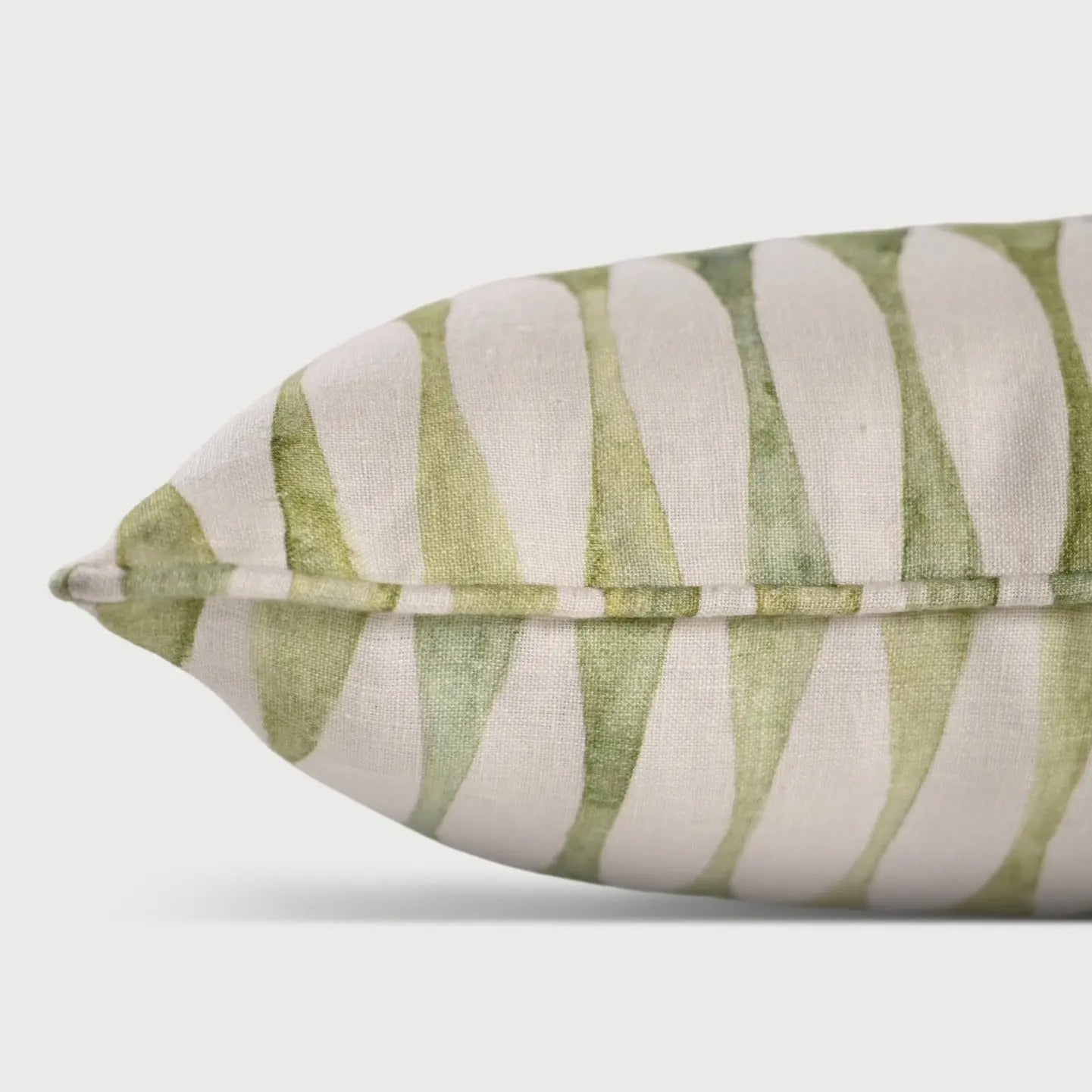 Ripple Sage Oblong Linen Cushion Cover SanctuaryLiving