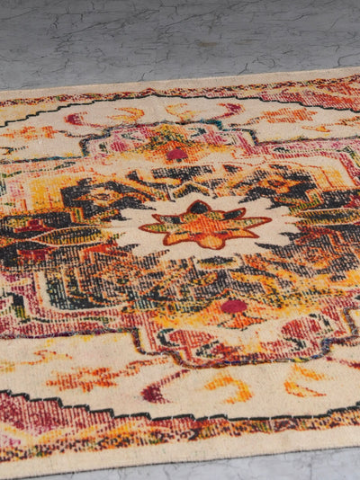 Antique Vintage Medallion Embroidered Rug