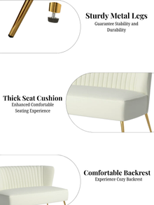 Velvet 2-Seat Armless Loveseat