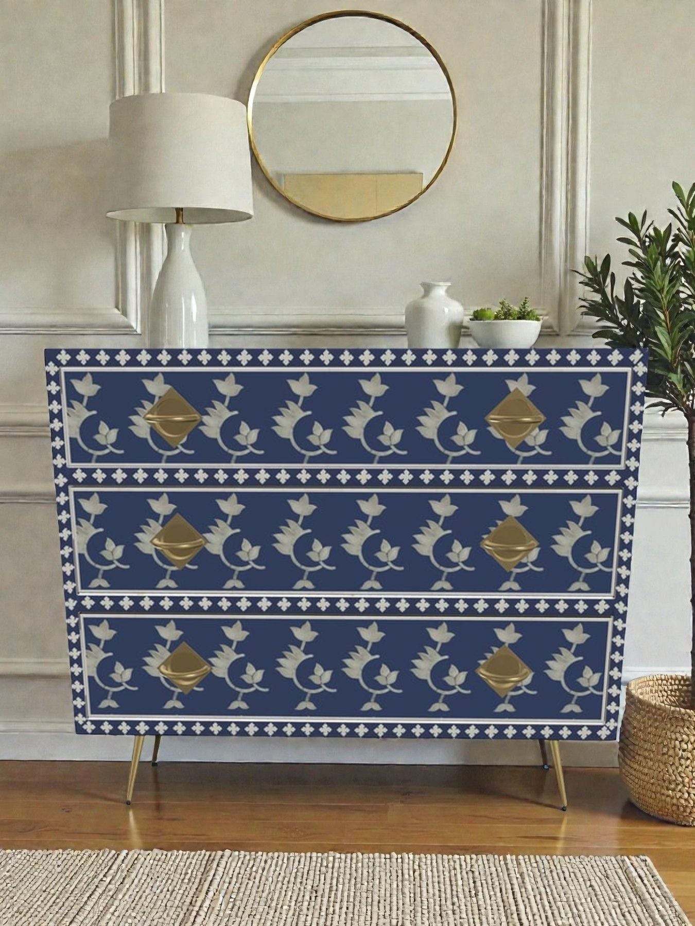 Inlay Chest of Drawers - Overlay Floral