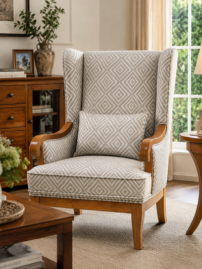 Aurela Premium Wingback Lounge Chair