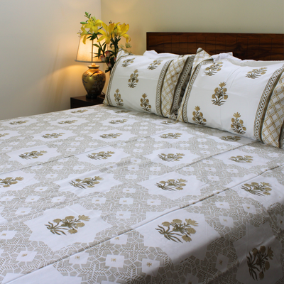 Colors Of The Garden Handblock Bedsheet