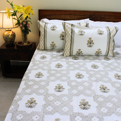 Colors Of The Garden Handblock Bedsheet