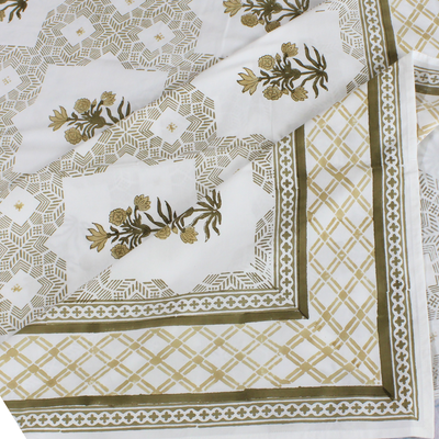 Colors Of The Garden Handblock Bedsheet