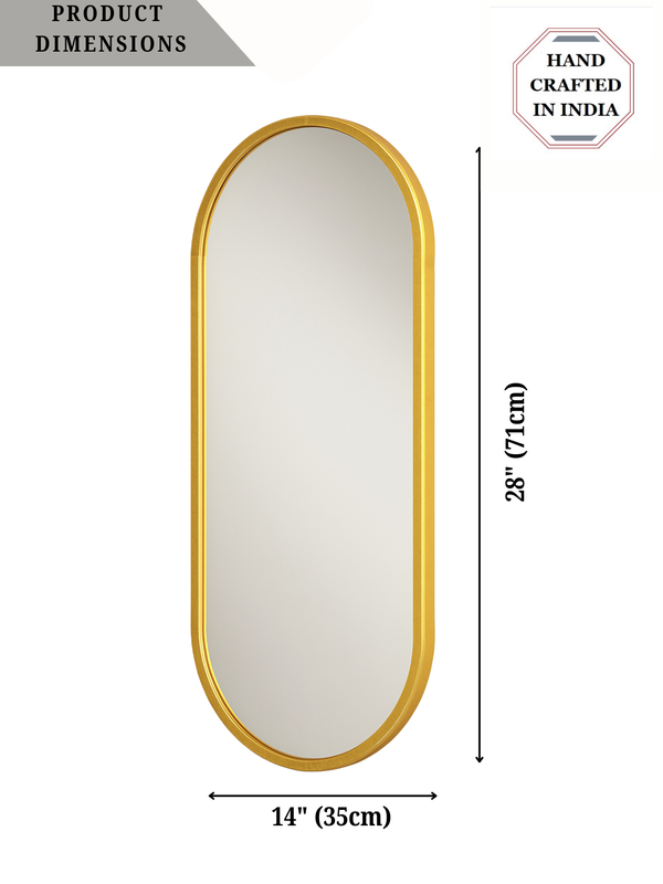 Classic Oblong Mirror- Gold