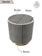 Inlay Drum Side Table with Base - Waterfall