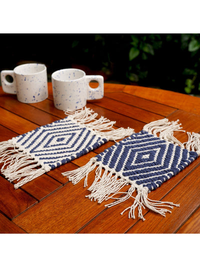 Handwoven Reversible Mug Rugs Set of 2