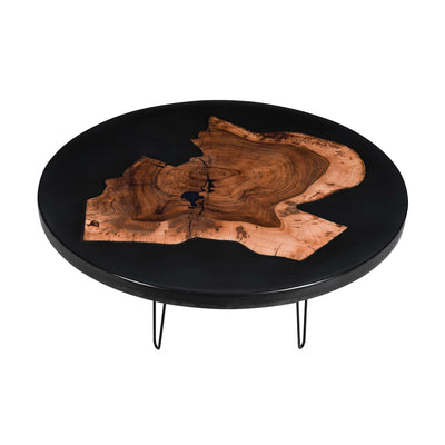 Coffee Table – Acacia Wood with Black Resin Finish