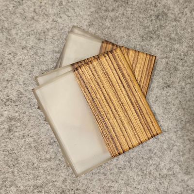 Elegant Transparent Epoxy Resin Coasters set of 4