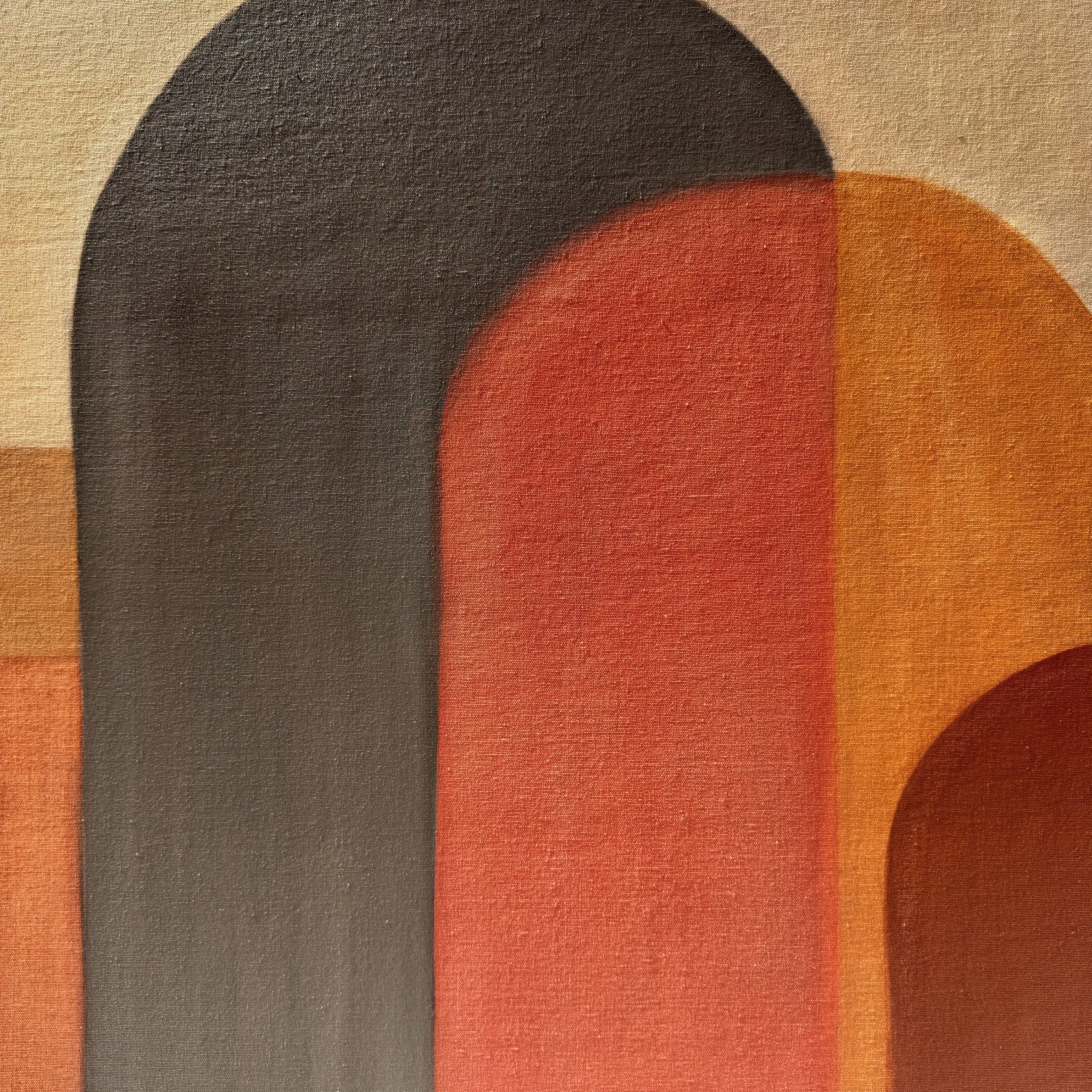 Sunset Geometry Art Modern Abstract Acrylic Painting