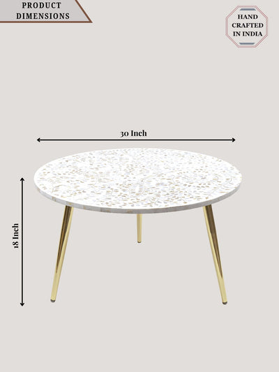 Trinity Mother of Pearl Inlay Round Coffee Table