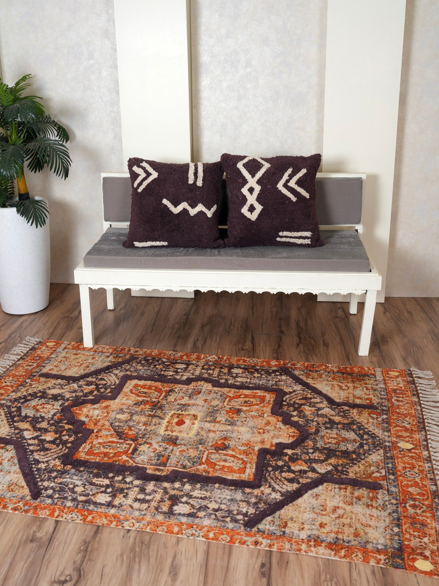 Plum Majesty Embroidered Rug