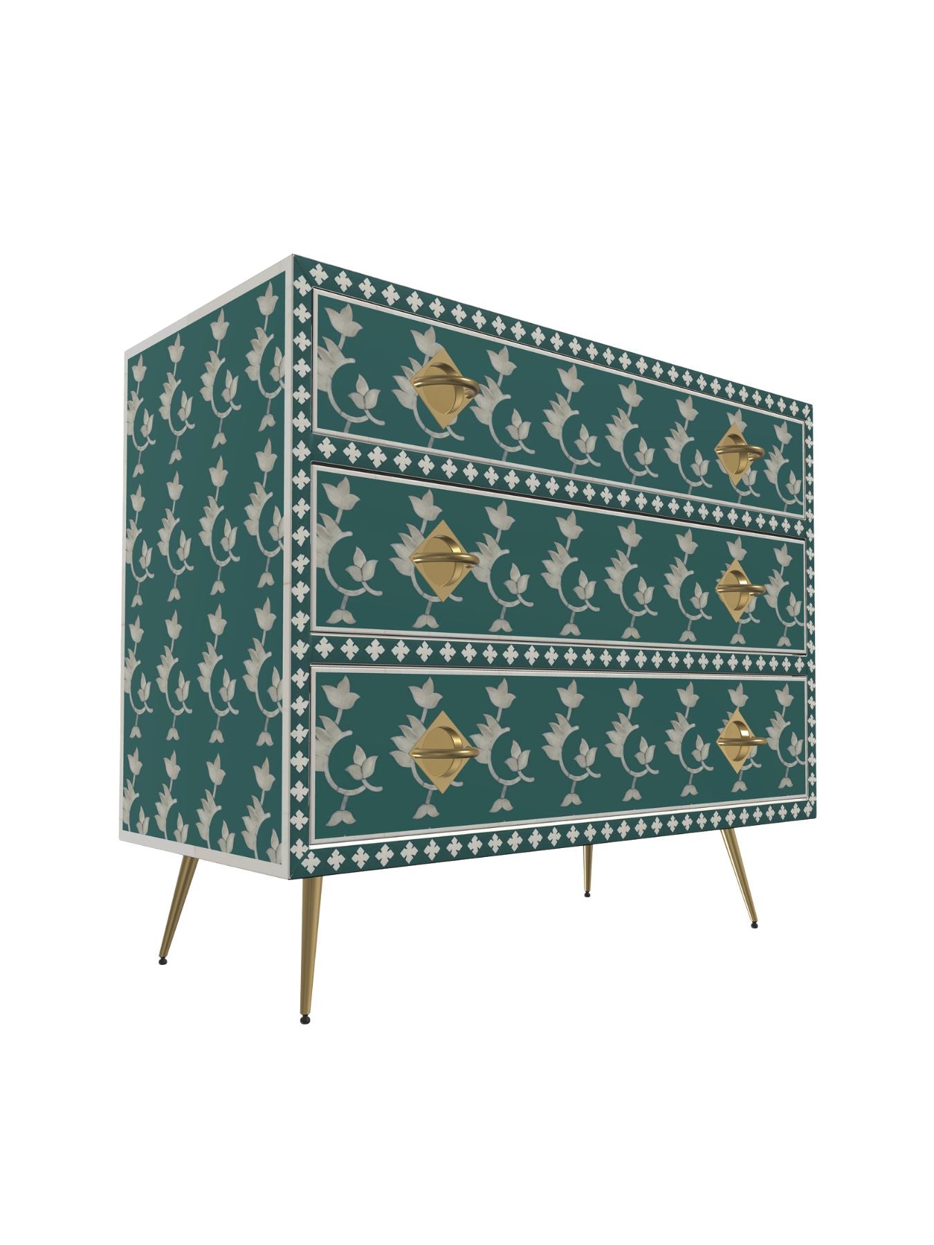 Inlay Chest of Drawers - Overlay Floral