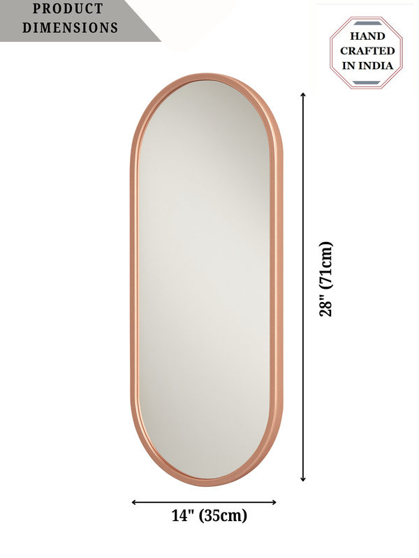 Classic Oblong Mirror- Rosegold