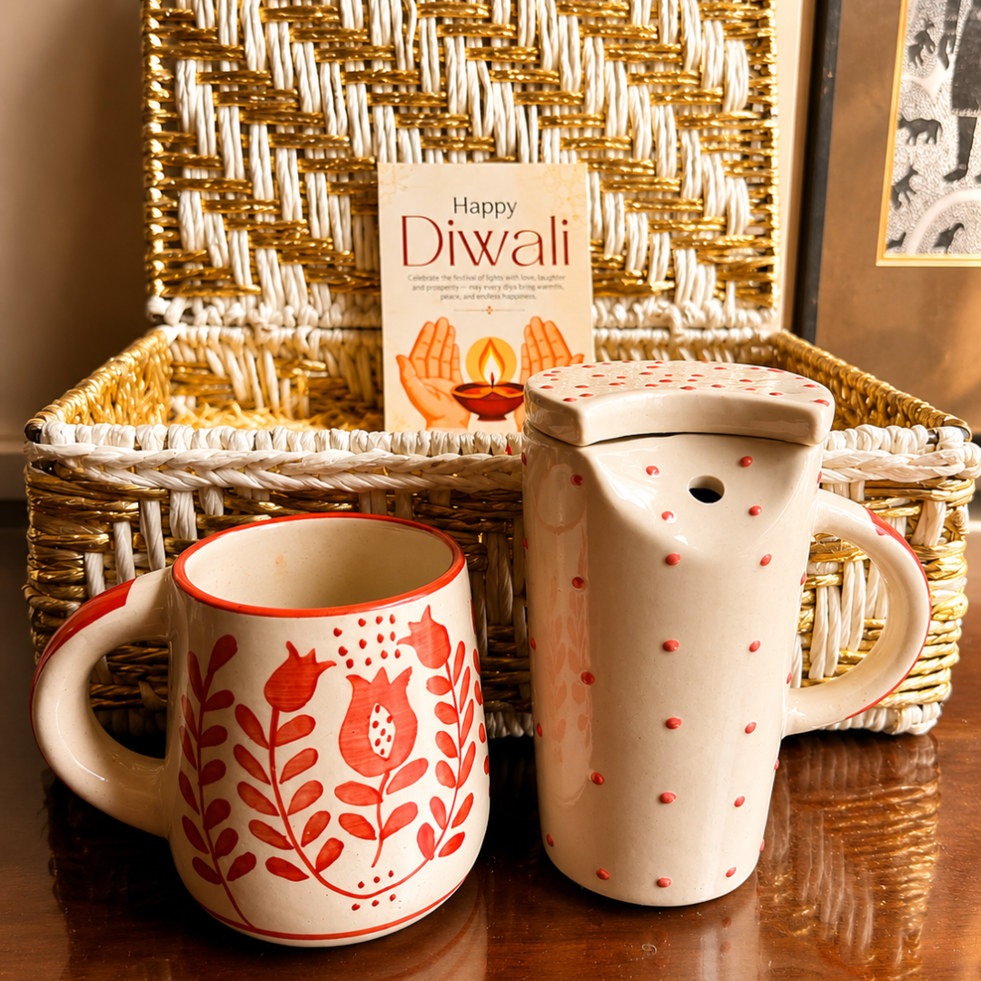 Ruby Sip Tumbler & Mug Gift Basket – Premium Diwali Gift Hamper - https://artecasa.in/